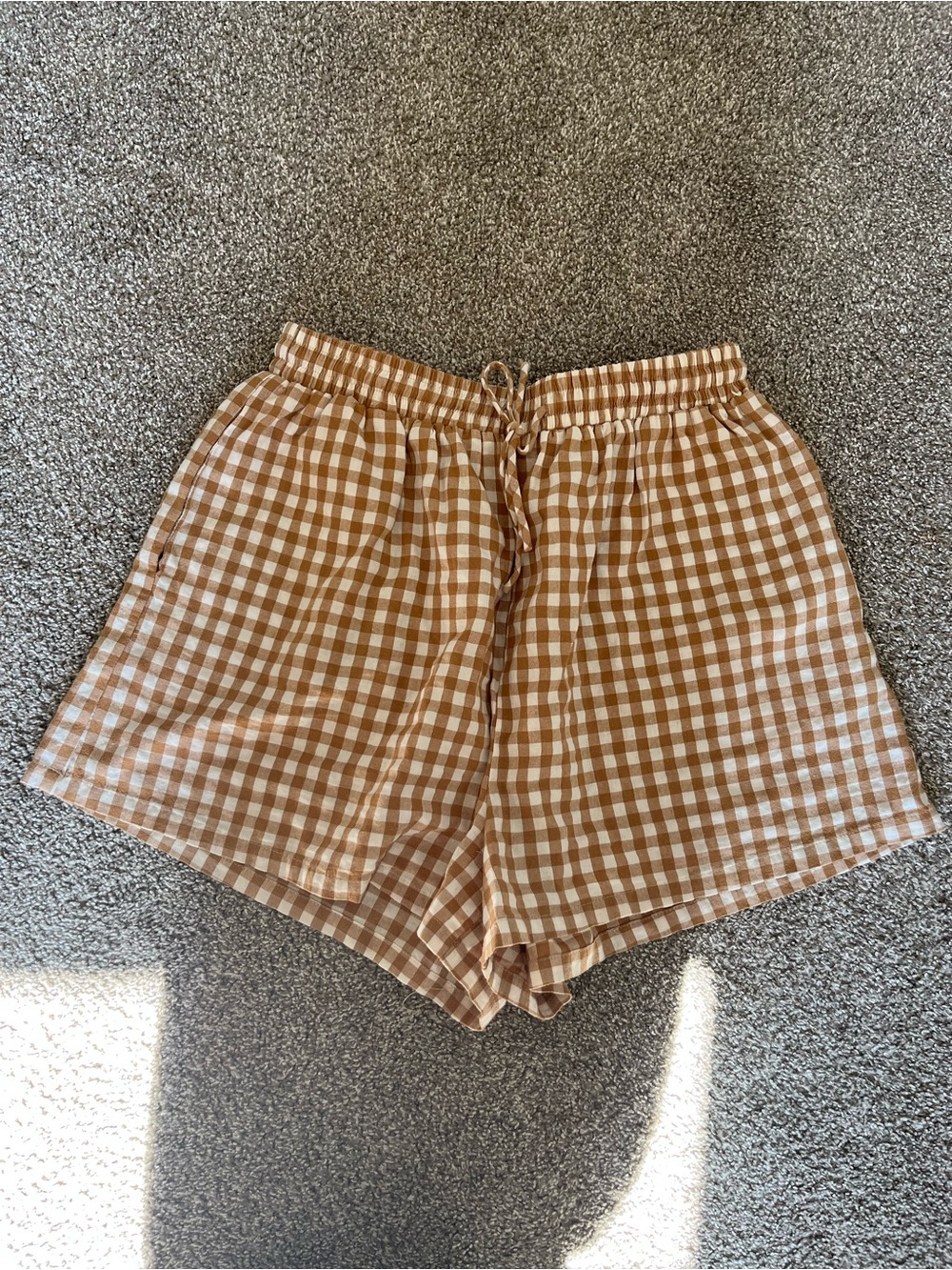 The lullaby club Matilda shorts caramel gingham